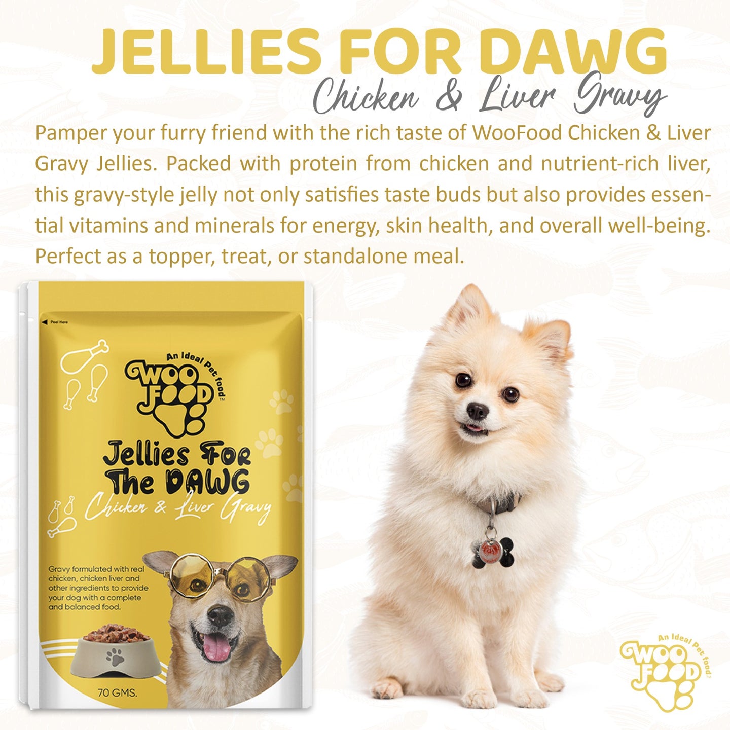 WooFood Chicken & Liver Gravy (Jellies for Dogs) -70gm ( Pack of 5)